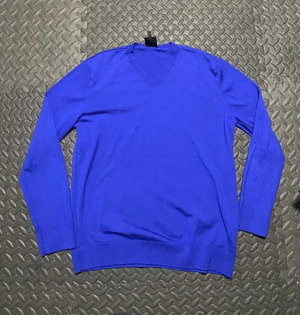A/X Exchange Men's Royal Blue V-Neck Long Sleeve Sweater, Size XL